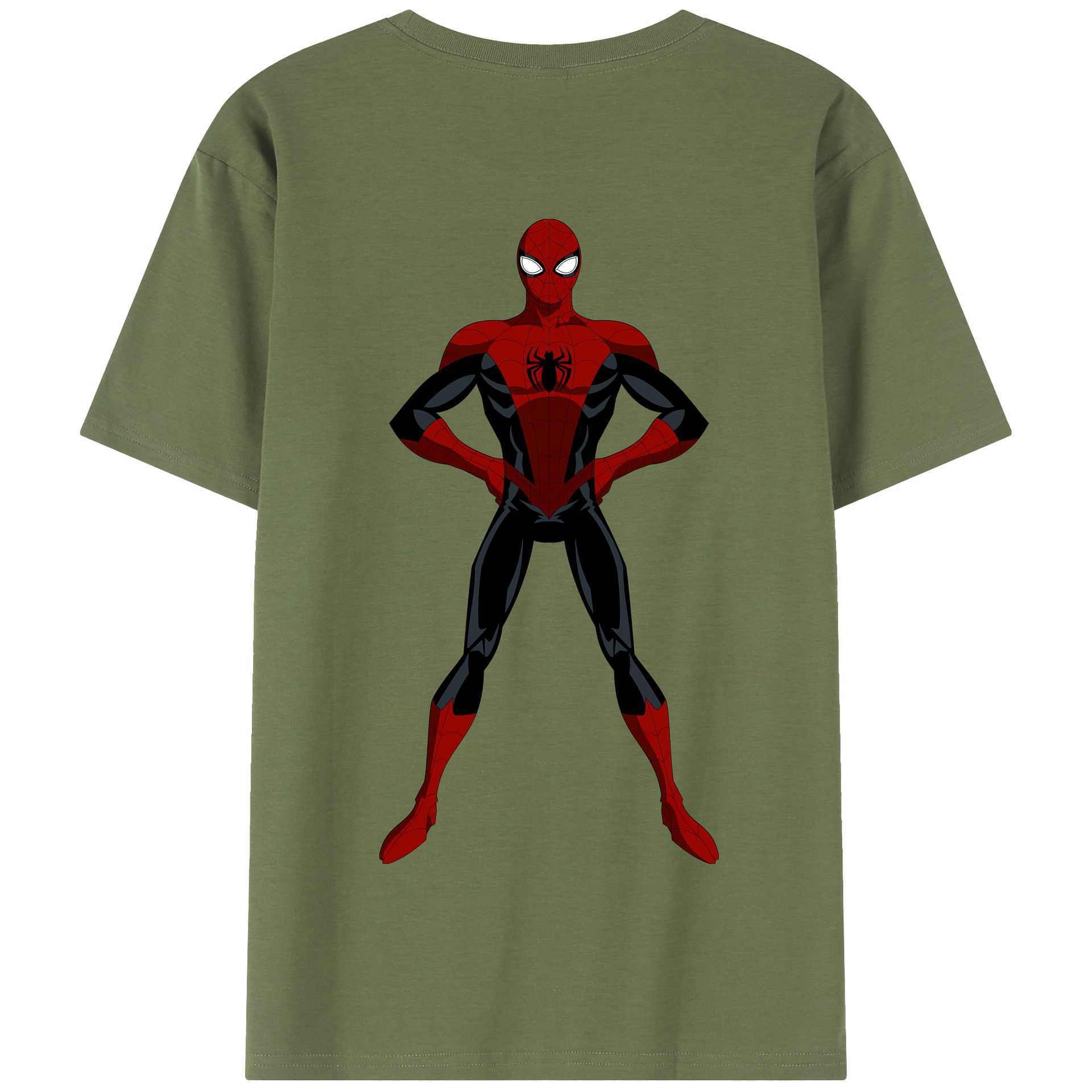 （画像用） Spider Man スパイダーマン 綿100％半袖Tシャツ（背面プリント）